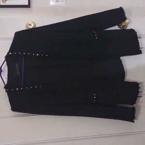 Zara | Studded Shoulder Padded Cotton Blazer